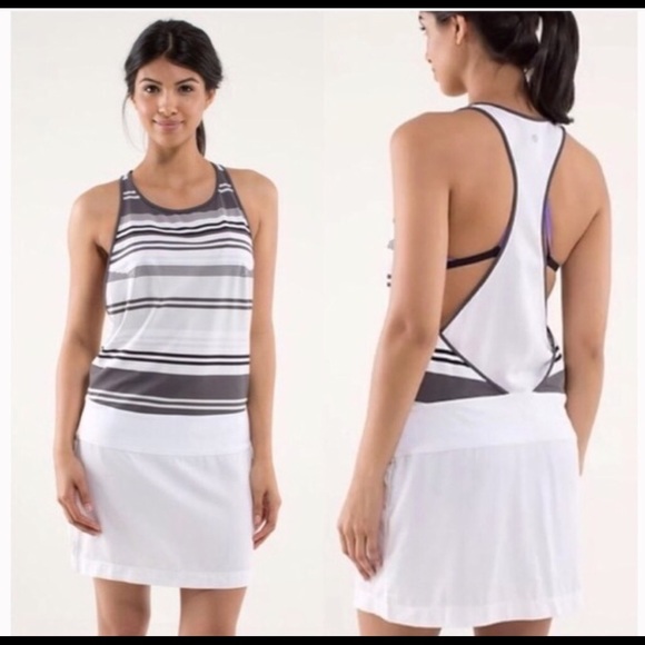 Lululemon Blissed Out Tank White Gray Dress Size 6 - Picture 2 of 6
